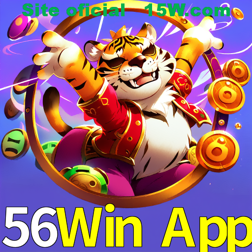Imagem promocional da 56Win App mostrando a plataforma e suas vantagens